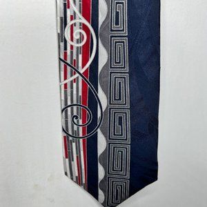 Gianfranco Ruffini Men’s Necktie 4” Black Red Gray 100% Italian Silk USA